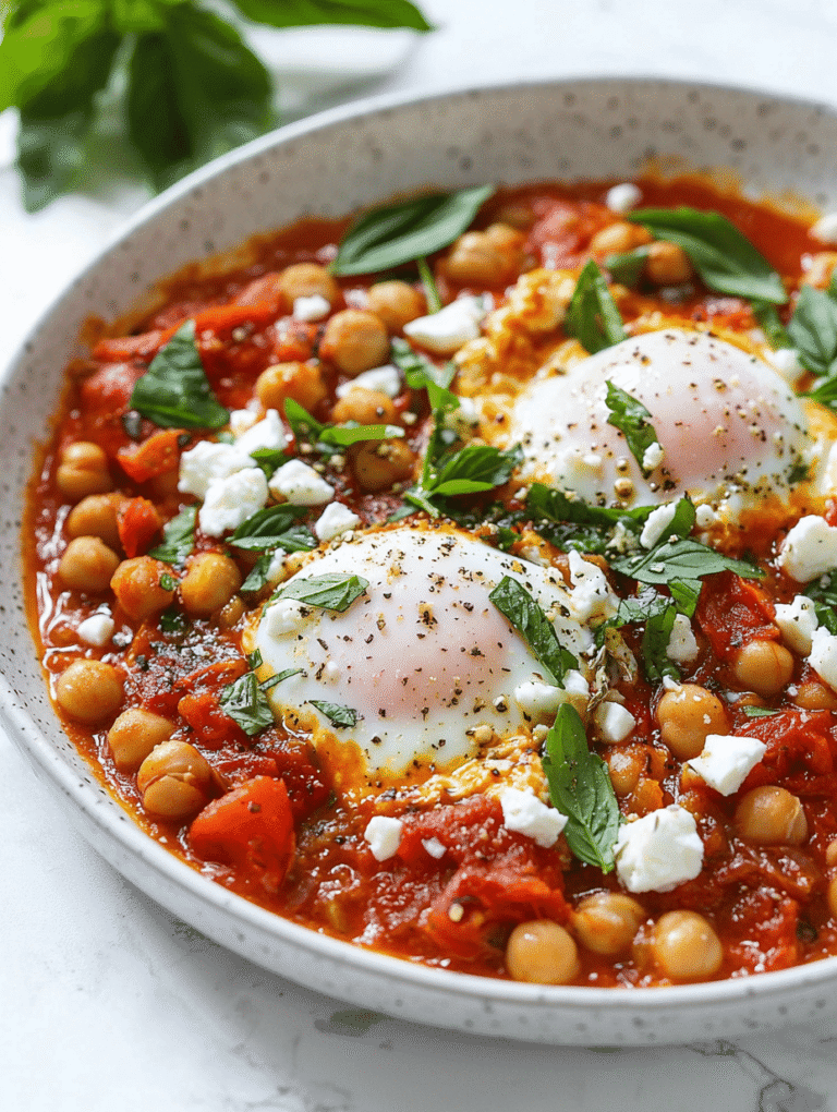 Sunset on a Plate: Spicy Baked Eggs with Tomatoes and Chickpeas