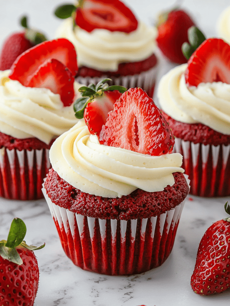 Sweet Nostalgia: Strawberry Red Velvet Cupcakes with a Twist