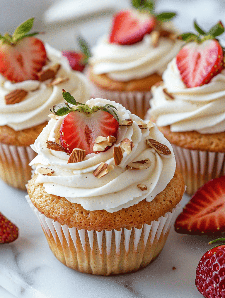 Almond Cupcakes with Strawberry Buttercream: A Nostalgic Summer Twist