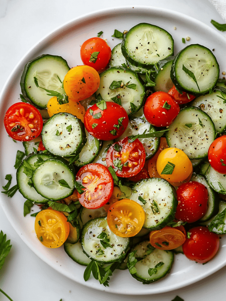 The Secret Garden of Flavors: Marinated Cucumbers, Onions & Tomatoes