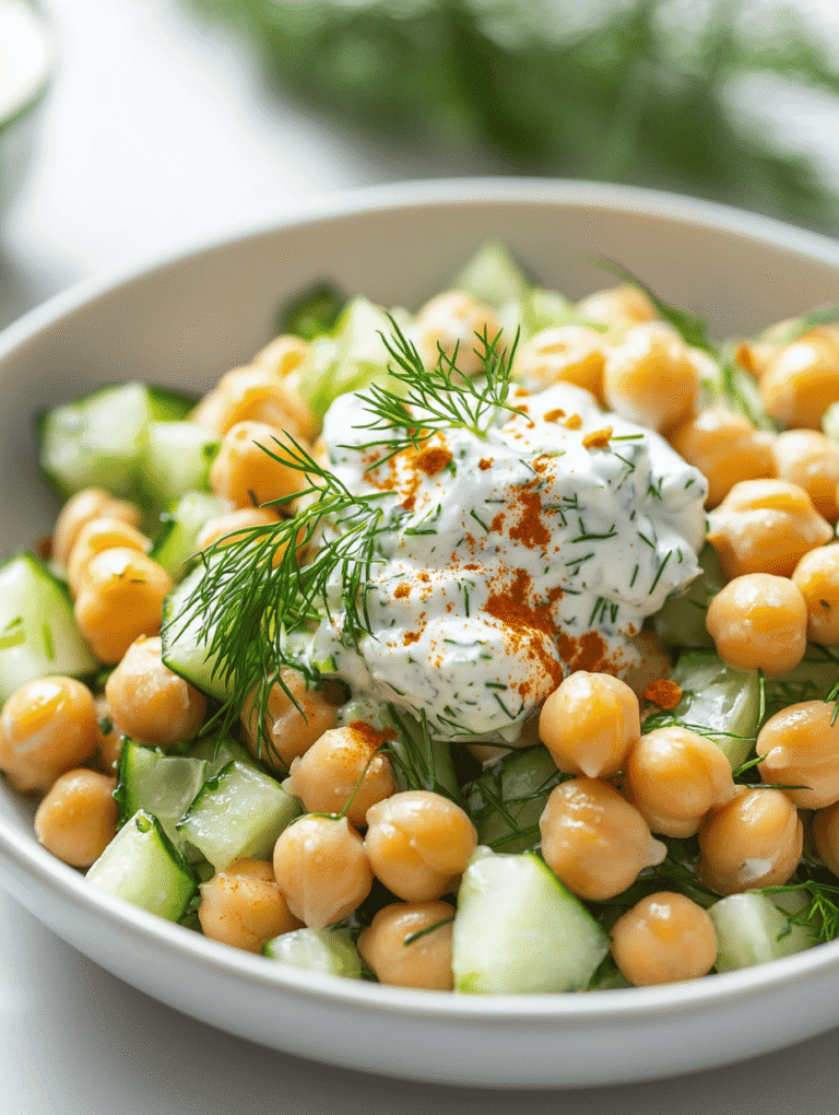 Sun-Kissed Chickpeas with Tzatziki: A Summer Refresh in a Bowl