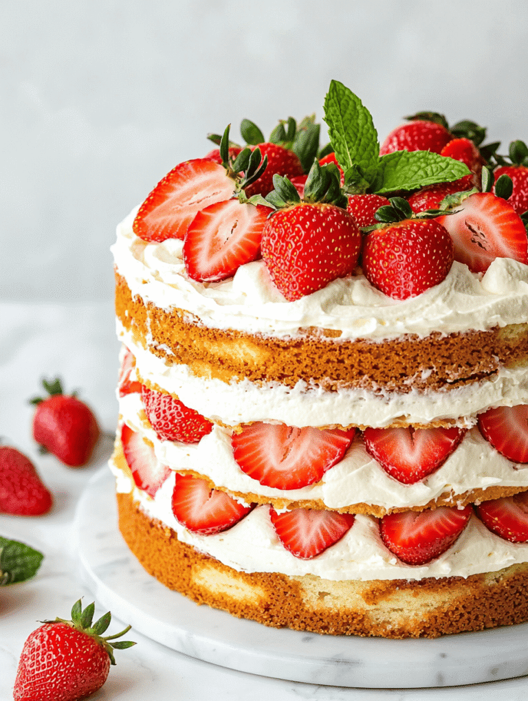 Vivid Vanilla Cake with Strawberry Filling: A Summer Nostalgia in Every Bite