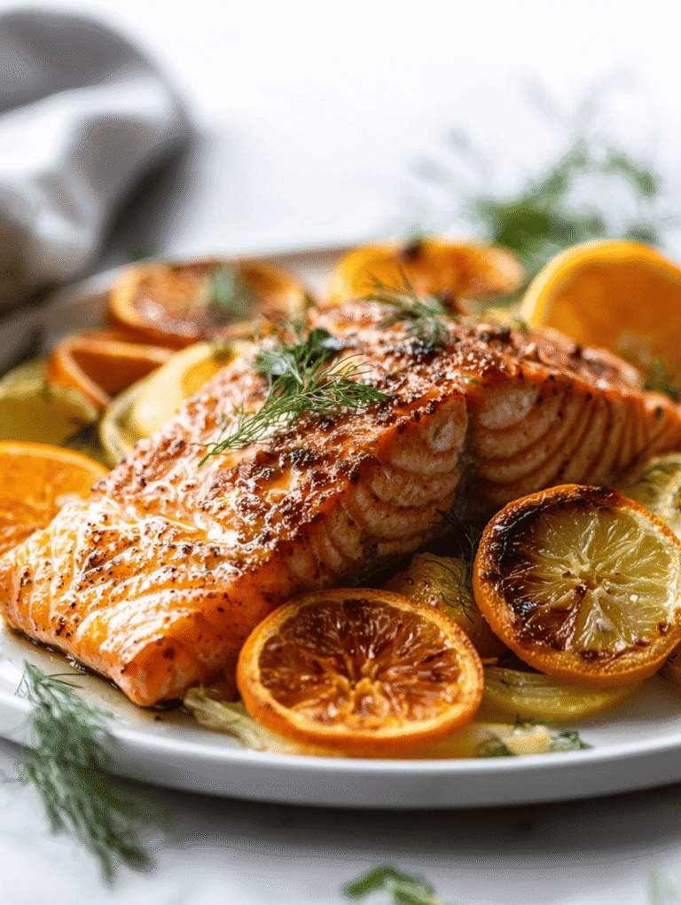 Zesty Sunshine on a Sheet Pan: Ginger Salmon with Citrus Fennel