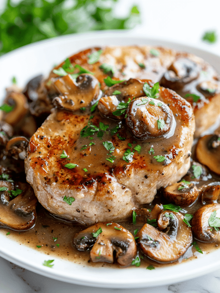 Cream of Mushroom Pork Chops with a Vintage Twist
