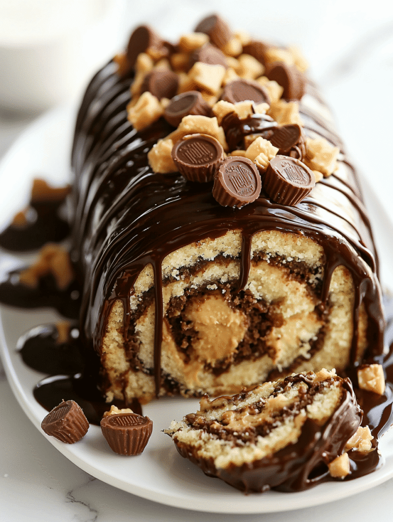 Decadent Reese’s Peanut Butter Cup Roll Cake: A Nostalgic Spin on Retro Treats