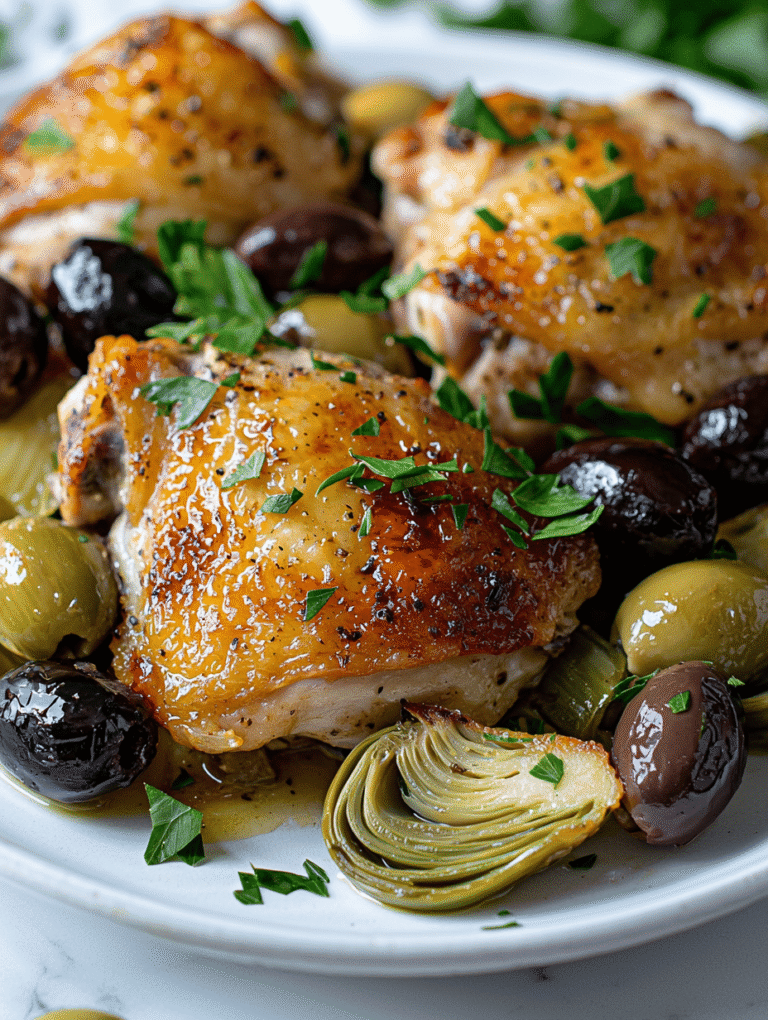 Unconventional Chicken Thighs with Fennel, Artichokes, & Olives: A Mediterranean Twist for Autumn