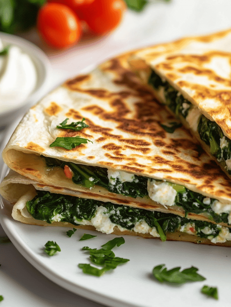 Hidden Garden Flavor: Spinach & Feta Quesadillas with a Twist