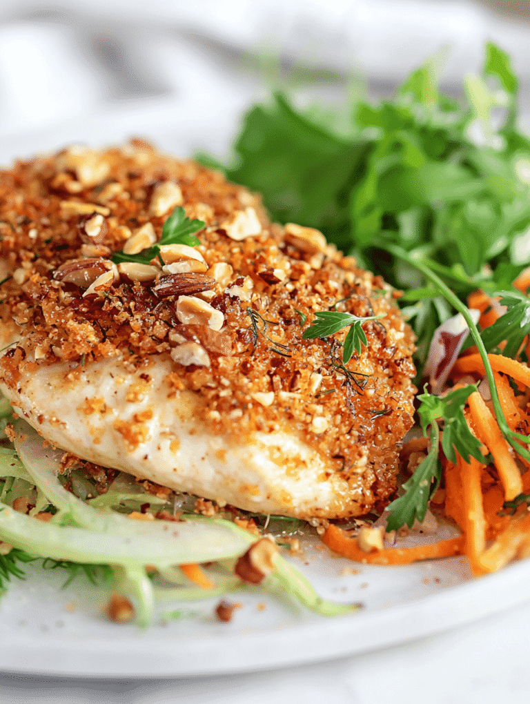 Walnut Crusted Chicken with Fennel Slaw: A Rustic Harmony of Flavors