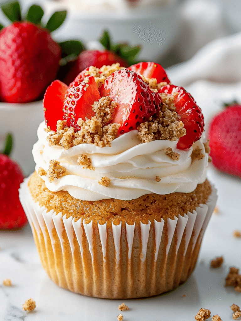 Rebel’s Twist: Strawberry Shortcake Cupcakes with a Secret Spiced Crumble
