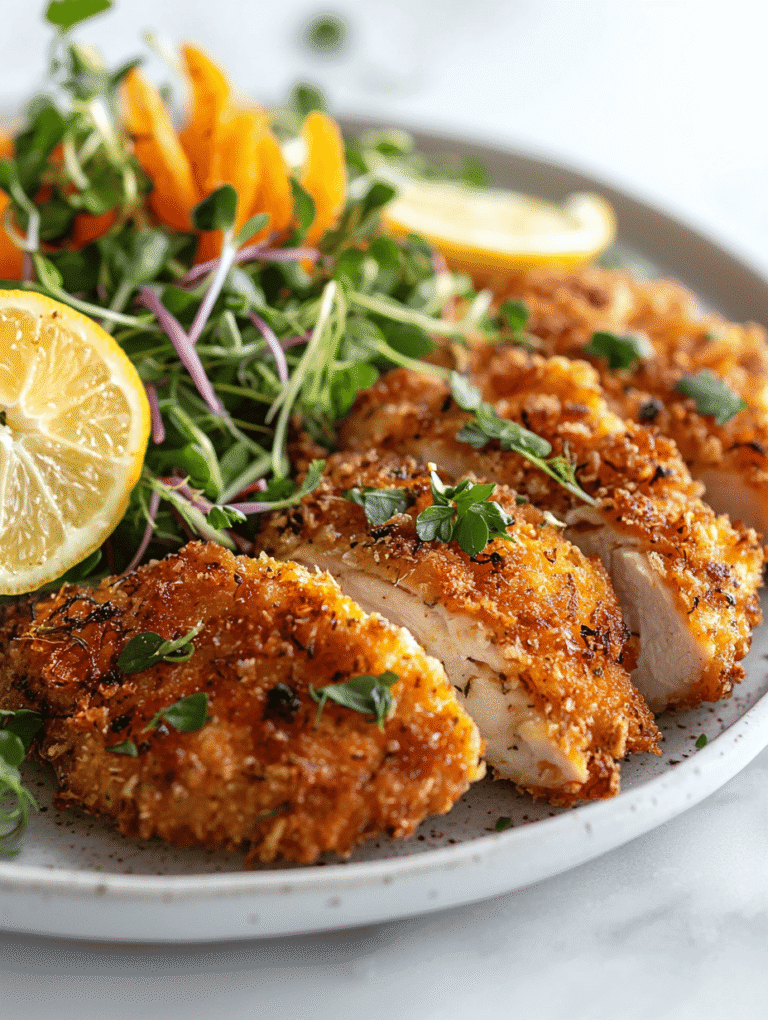 Crispy Chicken Milanese Paired with a Refreshing Fennel Salad: A Broken Sanctuary of Flavors