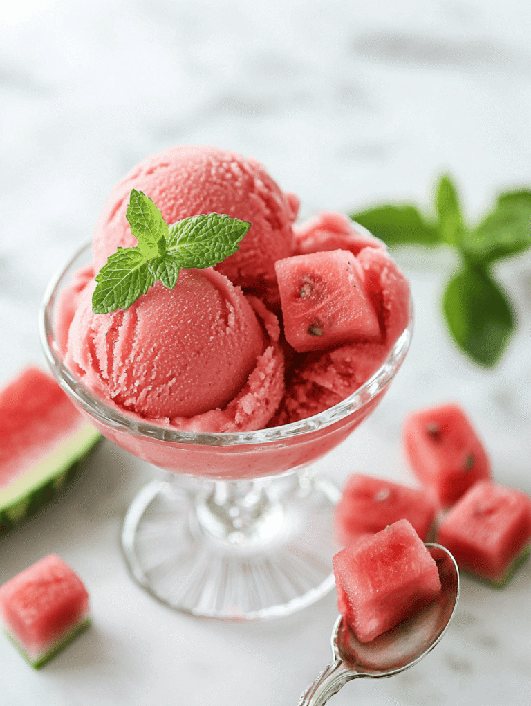 Cooling Off with Watermelon Sorbet: A Nostalgic Twist on Summer Refreshment