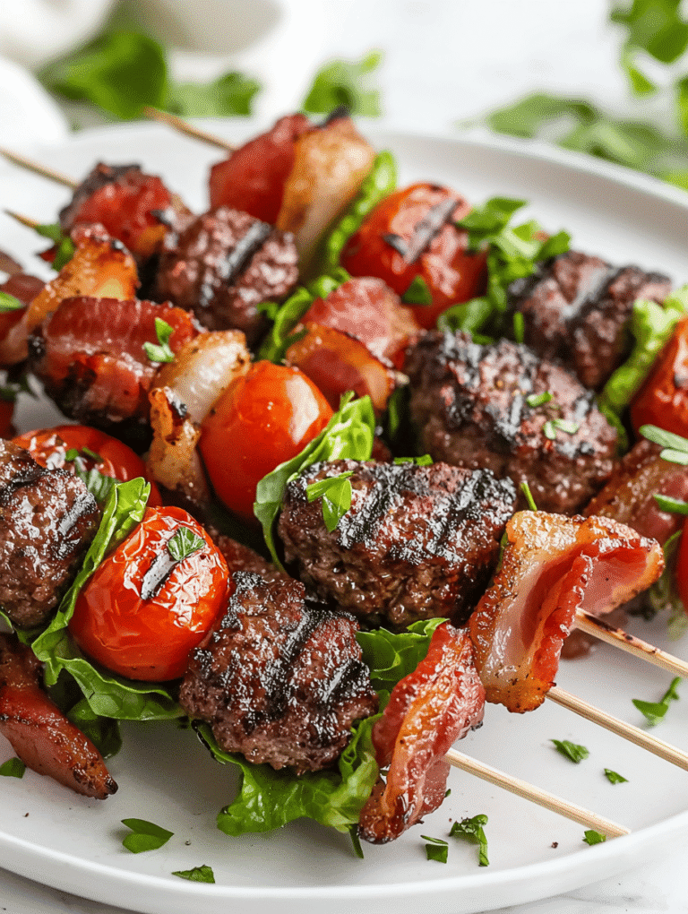 The Unexpected Charm of Grilled Hamburger Sliders on Skewers
