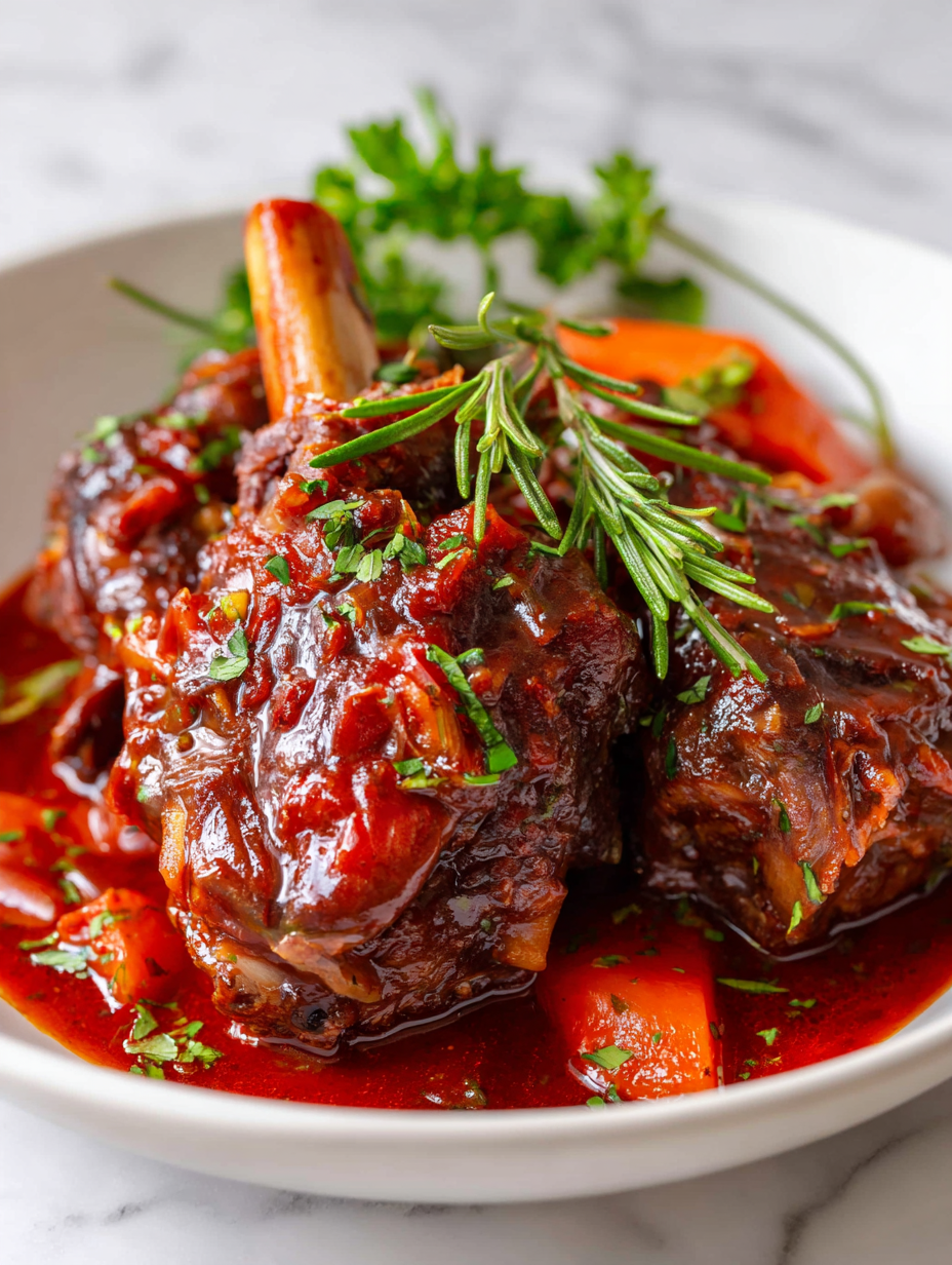 Lamb Shanks With Red Wine Sauce Recipe